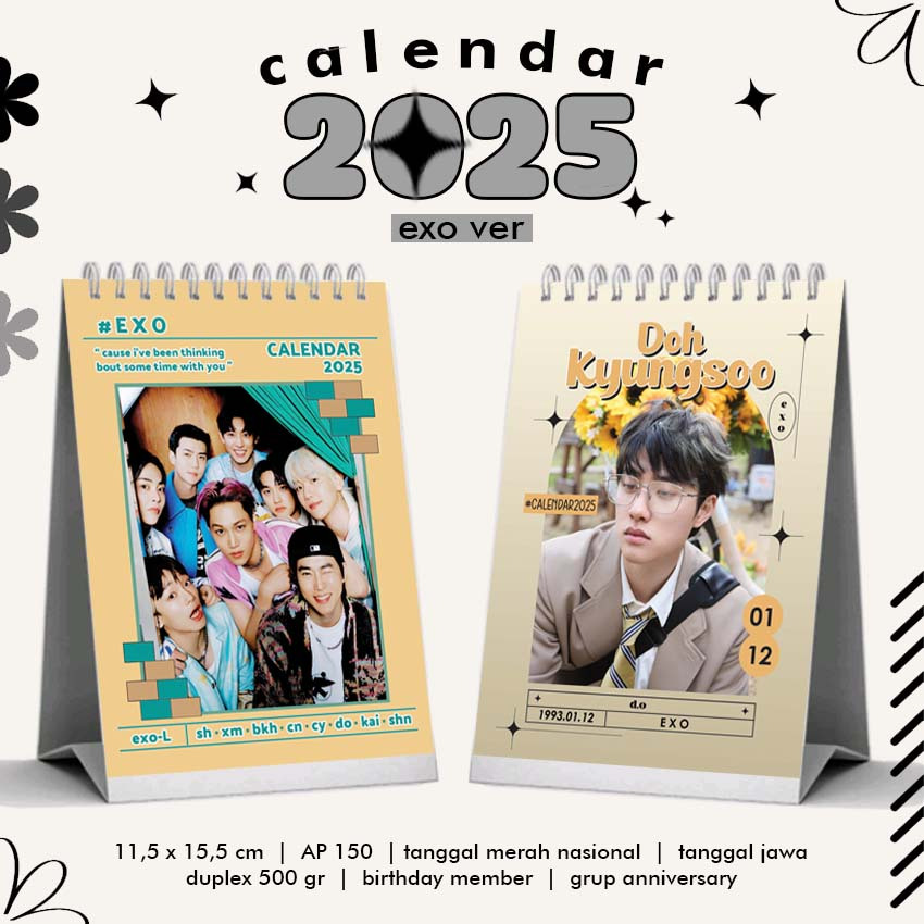 

[ READY STOCK ] KALENDER MEJA 2025 KPOP EXO MEMBER