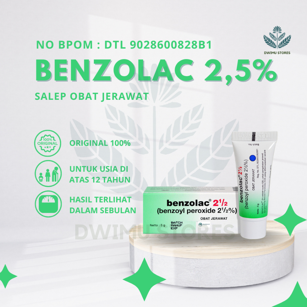 Benzolac 2.5 % - Salep Obat Jerawat Asli Original