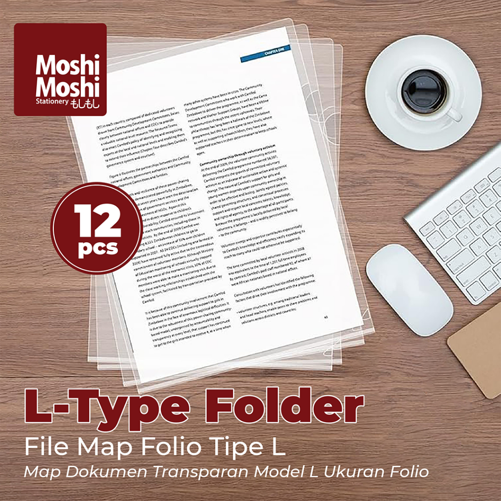 

12 PCS L-Type Folder Folio Clear Transparant Plastik Map L Bening Kertas File Dokumen Ukuran F4