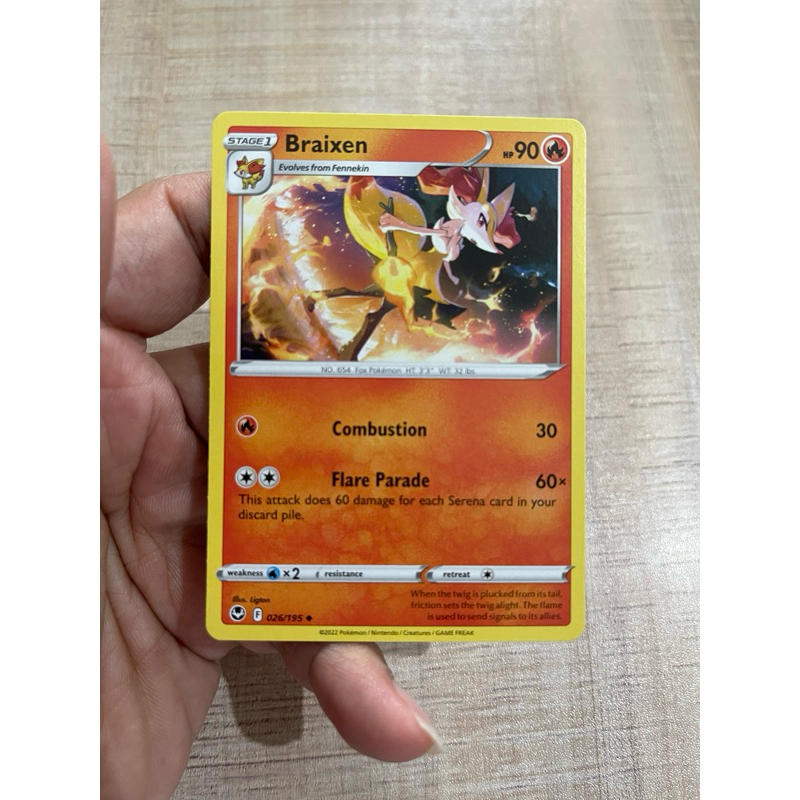 kartu pokemon original braixen 026/195