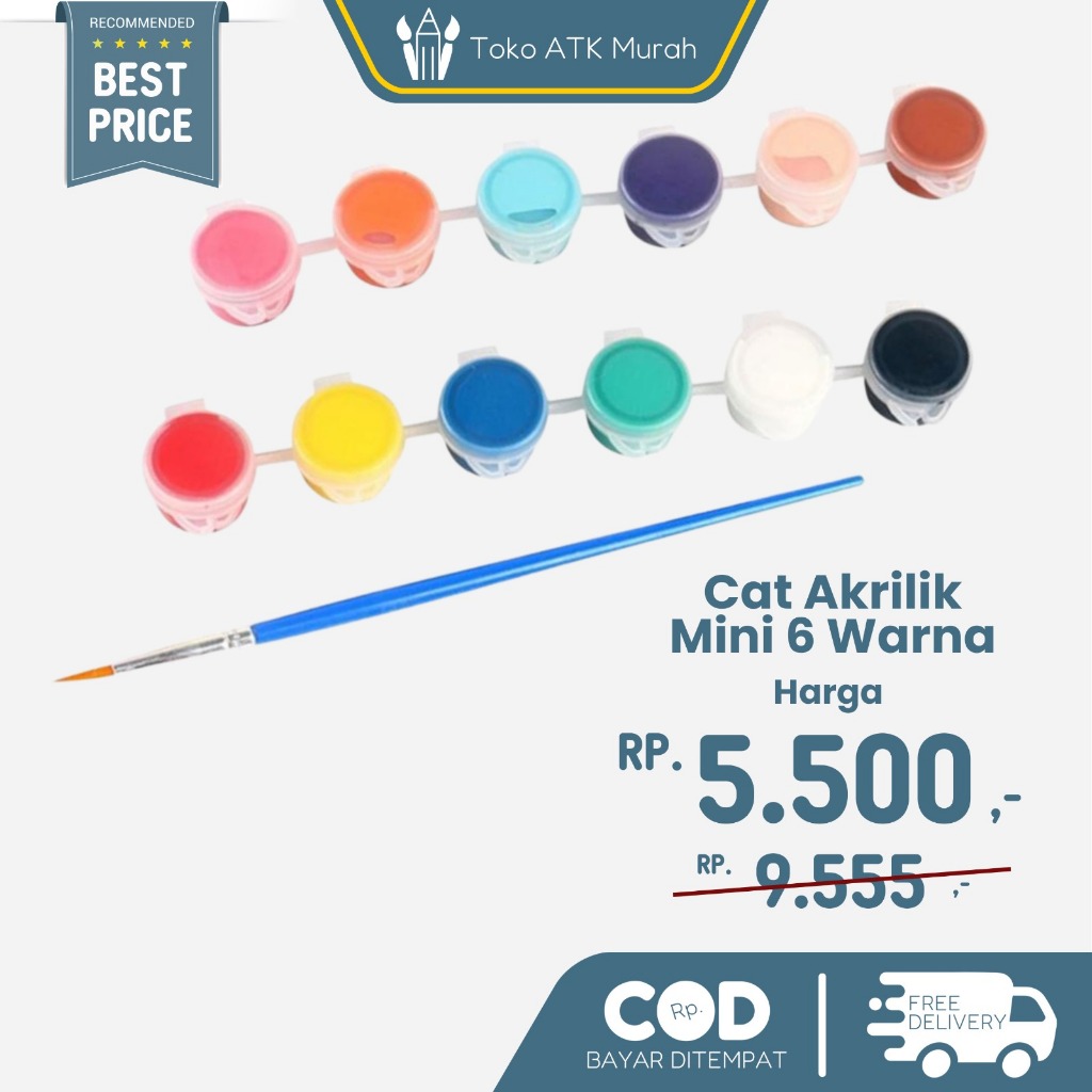 

Cat Akrilik Mini 6 Warna / Acrylic Tube Colour Set 3ml Paint By Number