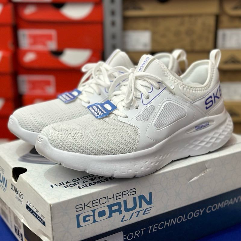 SKECHERS Women’s Go Run Lite Retreat - White/Lavender | 129444/WLV | 100% Original Store Sepatu Runn