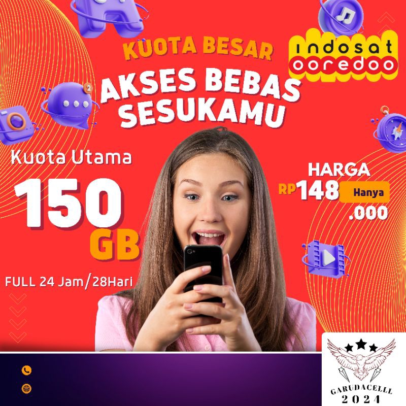 PAKET INDOSAT 100GB FULL 24 JAM