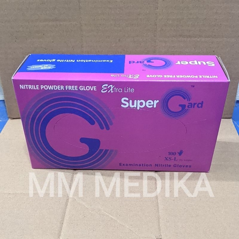 HANDSCOON SUPERGARD NITRILE Warna Ungu isi 100pcs (50pasang)
