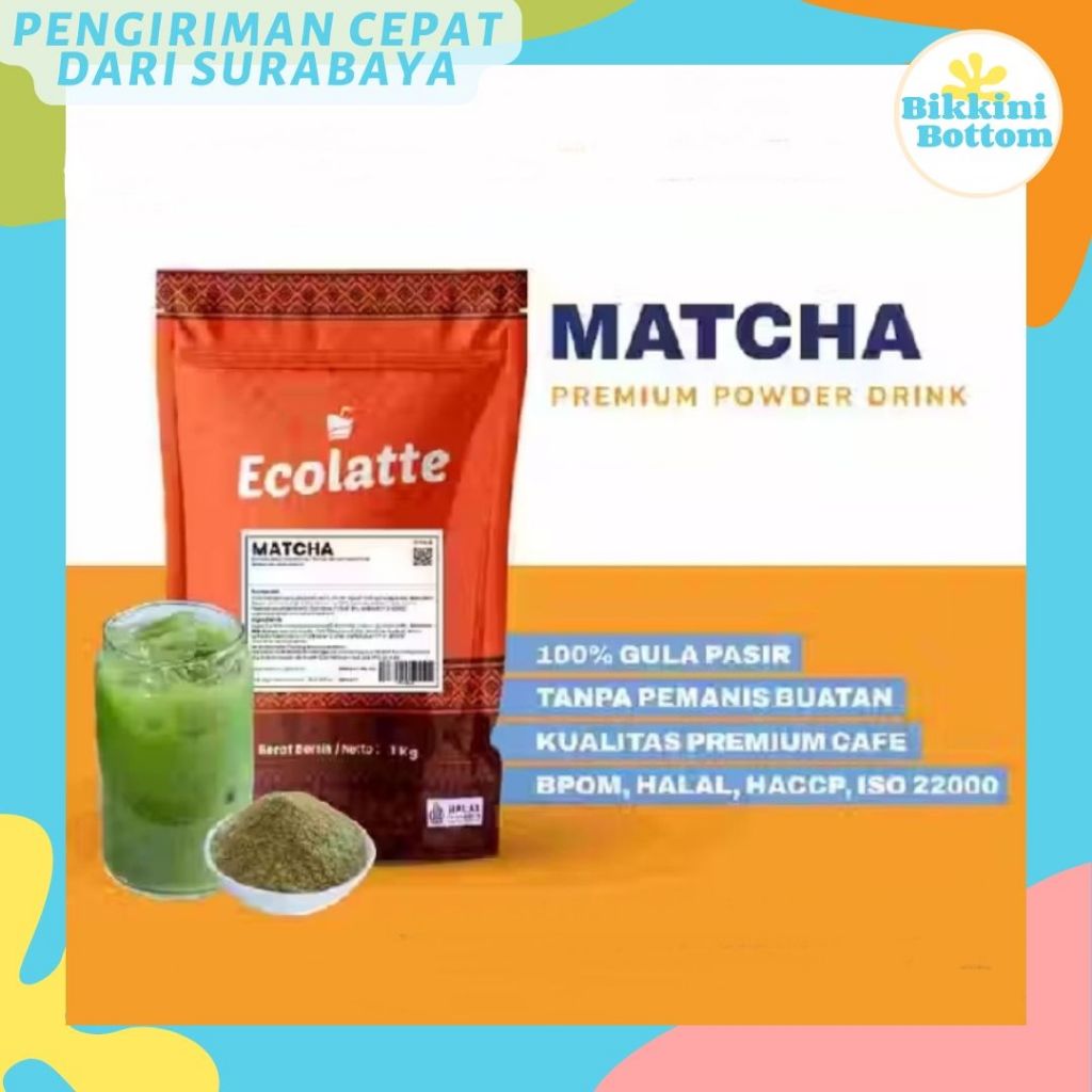 

Bubuk MATCHA Ecolatte Premium 1kg Bubuk Minuman Rasa MATCHA 1kg Powder Drink Halal