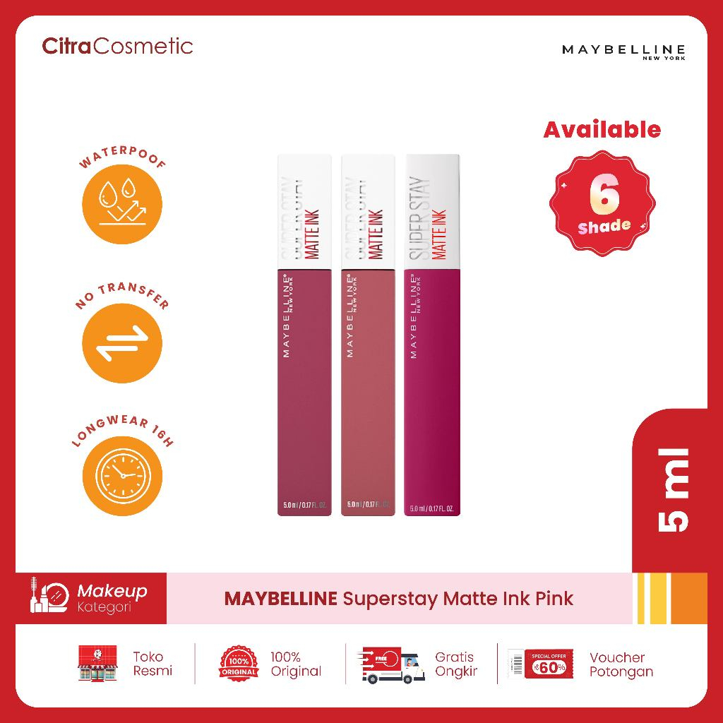 Maybelline Superstay Matte Ink Pink Series
