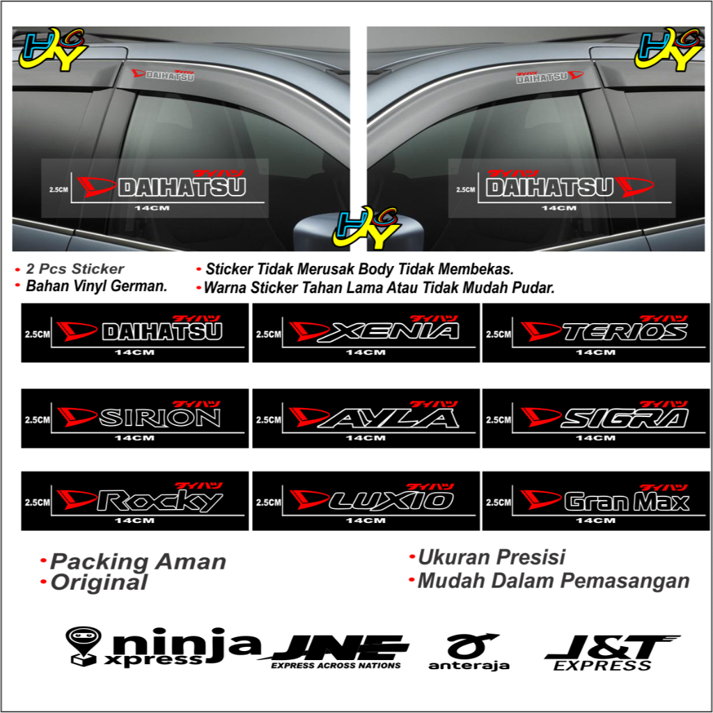 BEST SELLER Stiker Variasi Talang Spion Mobil Daihatsu Sigra Xenia Terios 1 set isi 2 Stiker Cutting