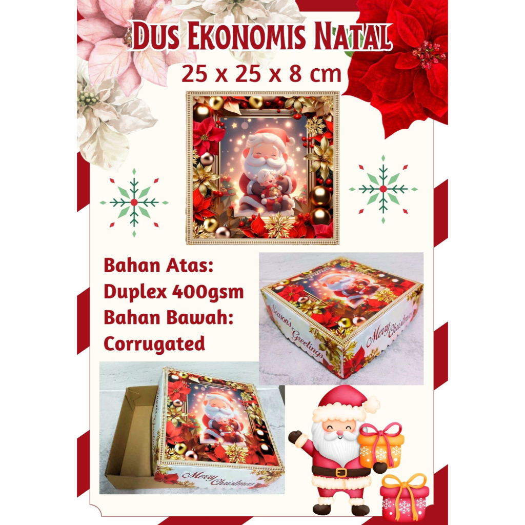 

Dus Kue Natal 25 x 25 x 8 Cake Box Christmas Hampers Ekonomis Kokoh Murah