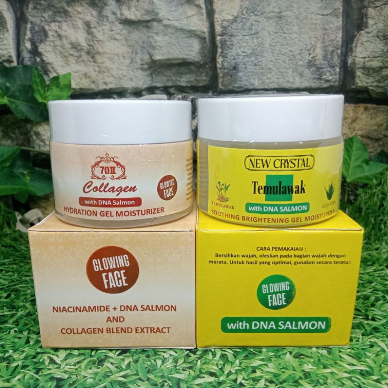 Moisturizer Gel With DNA Salmon Temulawak New Crystal / Collagen 702 Bpom