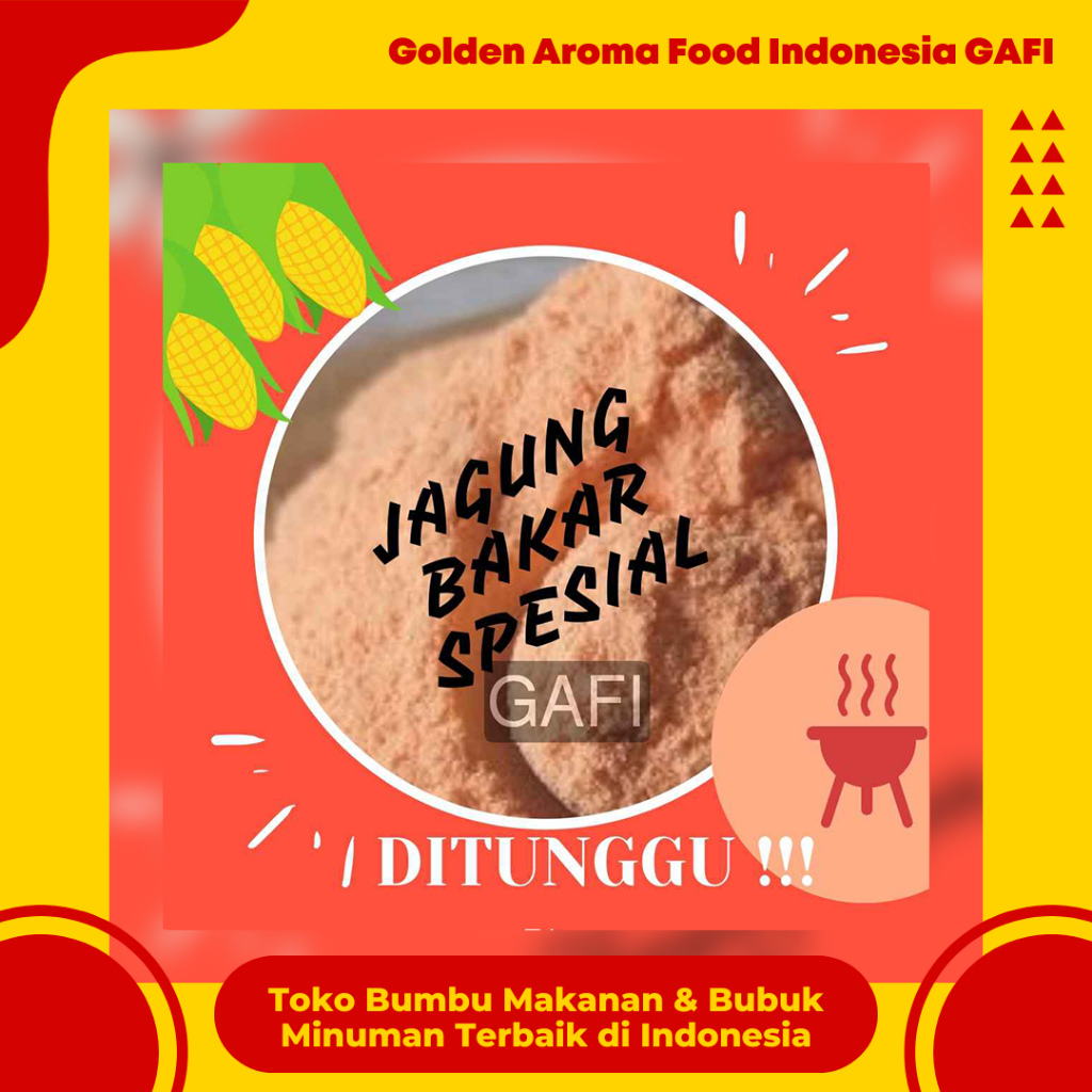 

GAFI Food Bumbu Tabur Rasa Jagung Bakar Spesial 1 kg Enak Murah Lezat Gurih, Special Grilled Corn Flavor Seasoning Powder 1kg