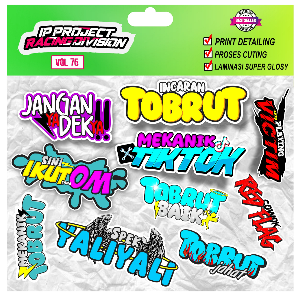 

STIKER PACK KATA-KATA VIRAL TOBRUT isi 10 - IP PROJECT