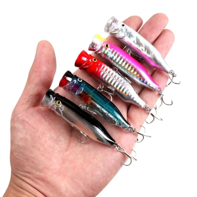 Umpan Pancing Mini Popper 7cm/9.4gr Umpan Ultralight Casting Mini Popper