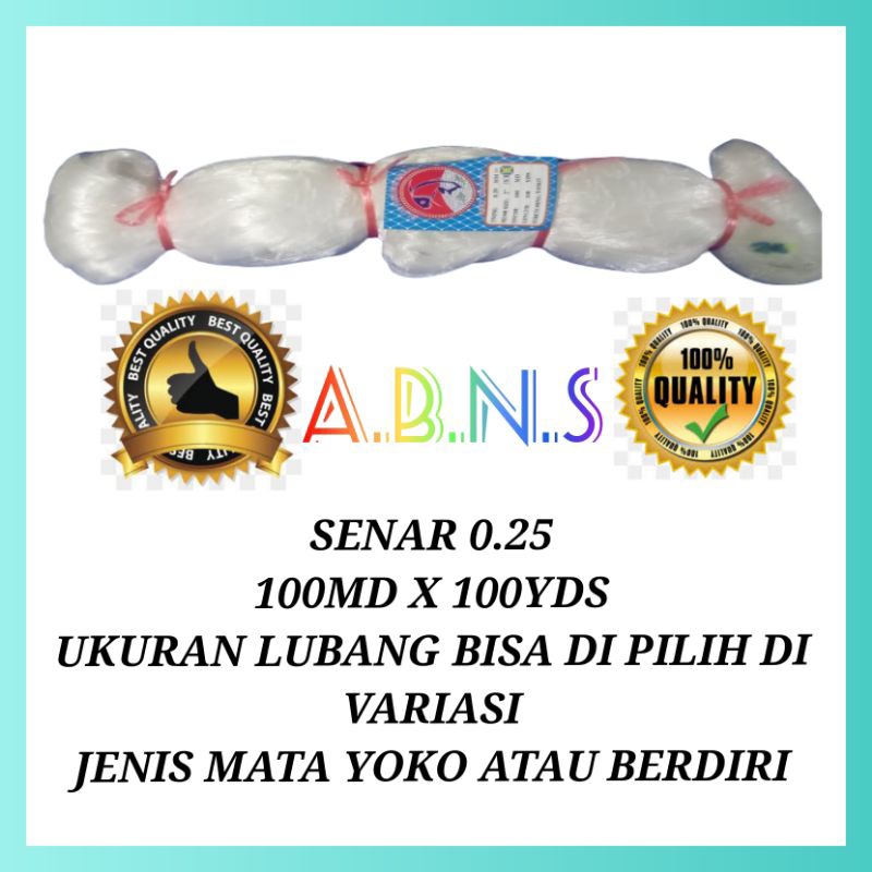 JARING IKAN  SENAR 0.25 - 100X100 YOKO / JARING IKAN NELAYAN