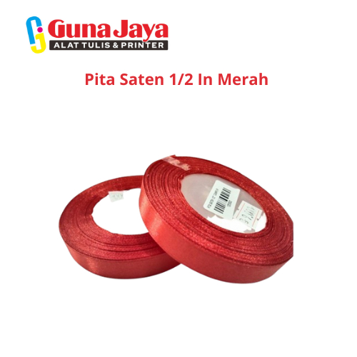 

Pita Saten 1/2 In Merah - Pita Saten Merah 1/2 In untuk Hadiah, Dekorasi, dan Kegiatan DIY