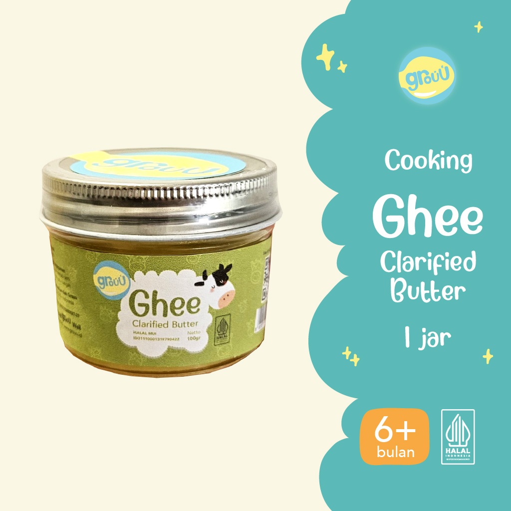 

Grouu - Grassfed Ghee Butter (Mentega rendah laktosa) - BB Booster MPASI