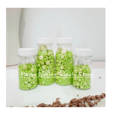 

Edible Sprinkle MIX PEARL GREEN Mutiara Hijau Topping Decor -+50 g