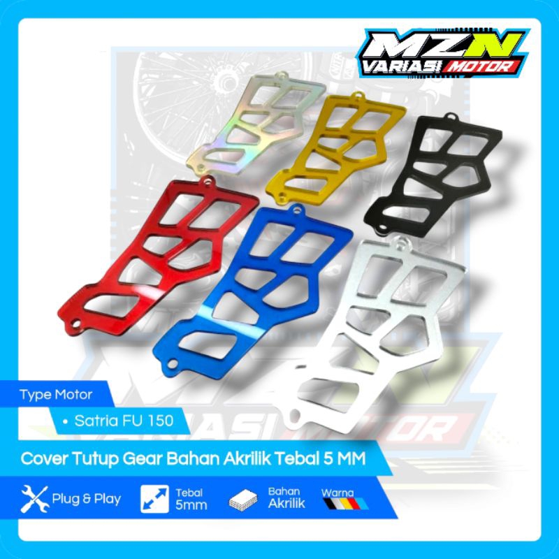 Cover Gear Satria FU Tutup Gear Satria FU 150 Bahan Akrilik Tebal 5 MM