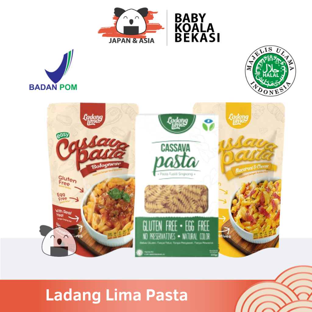 

LADANG LIMA Cassava Pasta 115 g Halal | Cheese Original Bolognese | Gluten Free - Bekasi