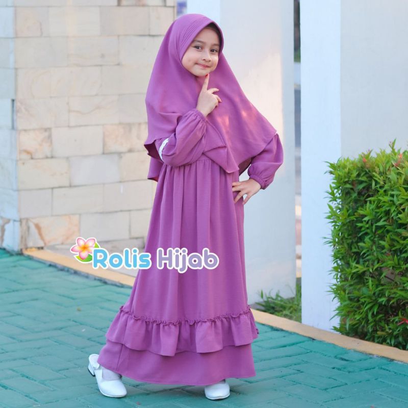 GAMIS ZAHIRA SET HIJAB/GAMIS MUSLIM ANAK PEREMPUAN