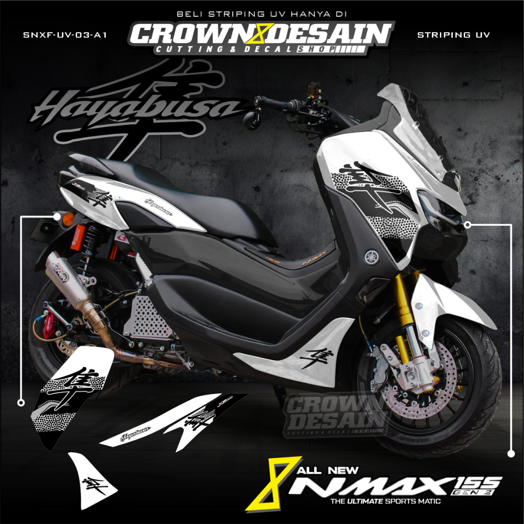 Striping Stiker Nmax 155 New Motif Hayabusa - Stiker Striping Yamaha All New NMAX 155 Facelift Custo
