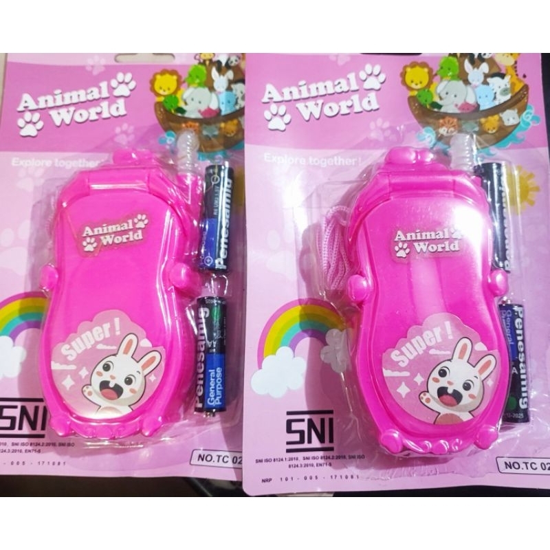 Mainan Edukasi Hp Anak Pink Handphone Mainan Bertali Suara Bunyi dan Lampu