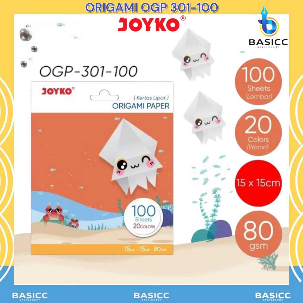 

Joyko Origami Paper 15x15cm Kertas Lipat Seni OGP 301-100 @1 Set