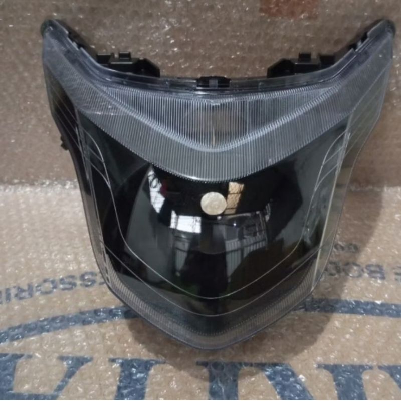 Reflektor Lampu Depan Beat Pop Custom Smoke Hitam