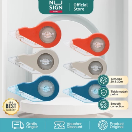 

Nusign Correction Tape / Pita Koreksi 30 20 Meter Sangat Halus Merekat Sempurna ENS159 ENS160