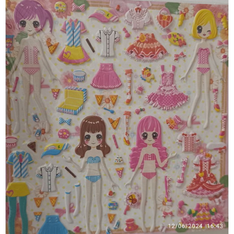 

Stiker timbul Dress Up / Baju-bajuan 20x20cm