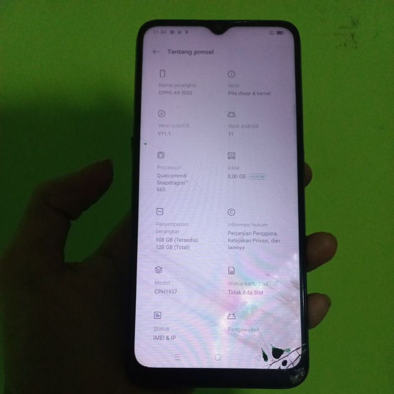 mesin OPPO A9 2020 minus lcd
