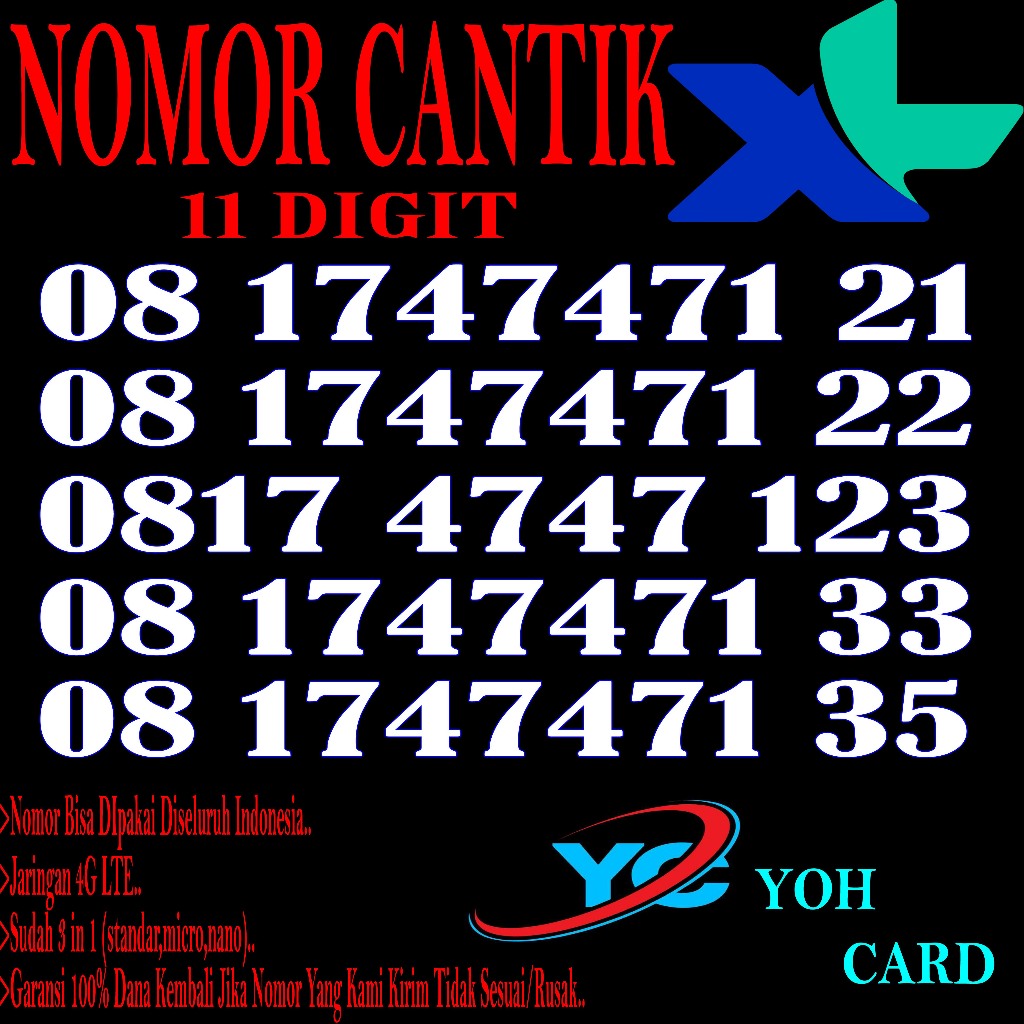 Nomor cantik xl 11 digit perdana xl 11 digit no cantik xl perdana cantik xl nomor cantik xl