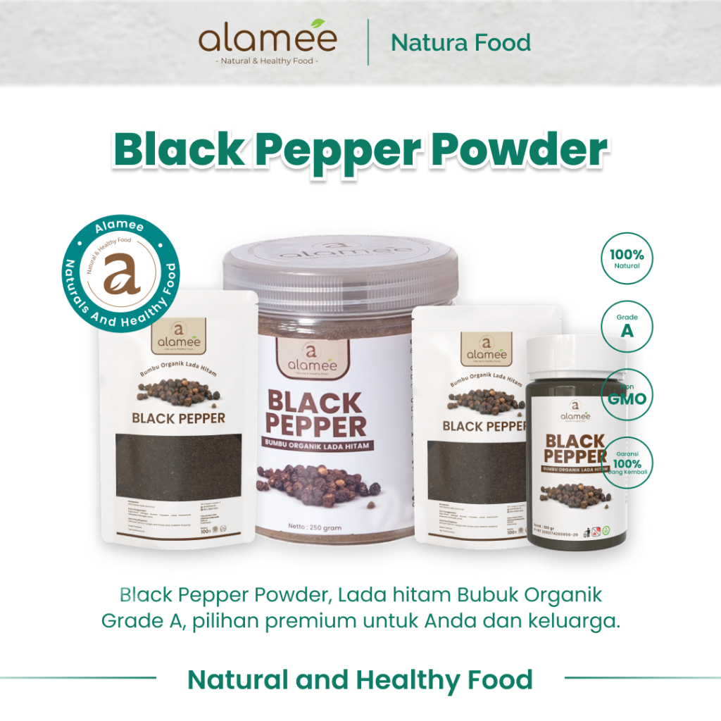

ALAMEE Blackpepper Powder Lada Hitam Bubuk Black Pepper Bumbu Dapur Instan Organik