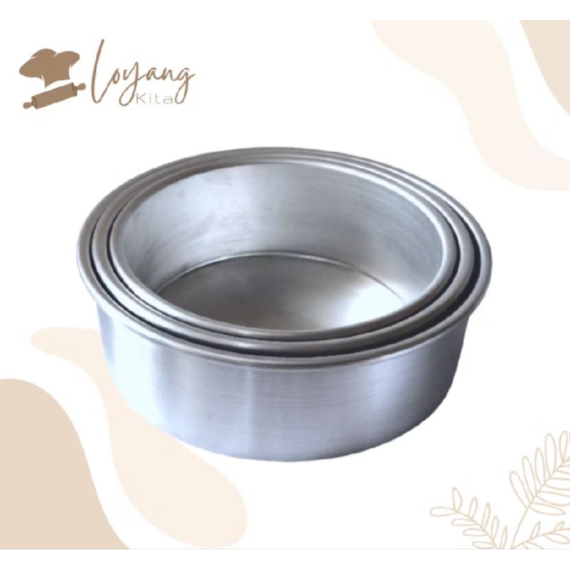 Loyang Bundar Press | Loyang Bulat 16.18.20.22cm | Loyang Bulat Press Aluminium Tebal | Loyang Bolu 