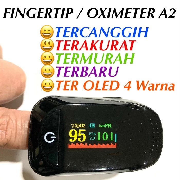 Pulse Oximeter Fingertip Pengukur Kadar Oksigen Detak Jantung Oximeter - A2 L87A2 L88