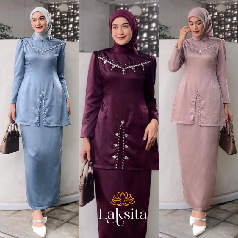 LAKSITA BUSANA - Oneset FAYRA Baju Kurung Melayu Dress Wanita (ADA JUMBO) Baju Kondangan Kekinian Fu