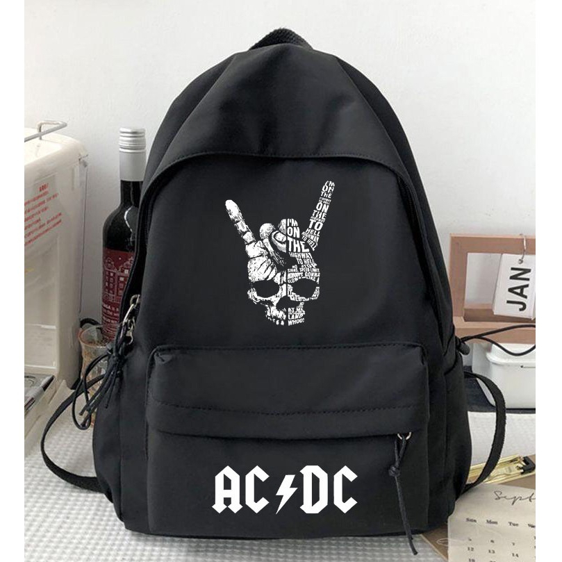 Tas Ransel Sekolah Anak SD SMP SMA BACK TO SCHOOL Basic Metal Backpack Cowok Hitam Tas Sekolah Pria 