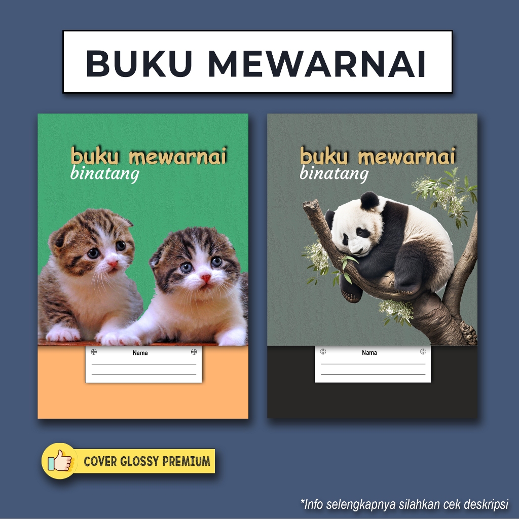 

buku mewarnai anak tema binatang | buku kreatif anak | buku gambar | buku bergambar