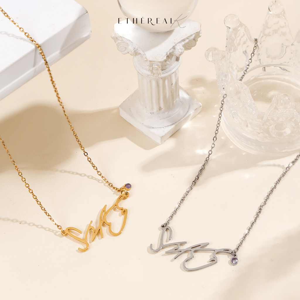 EtherealK - Jin BTS Signature Series | Kalung Rantai Anti Karat Lapis Emas Gold Permata BTS Army KPo