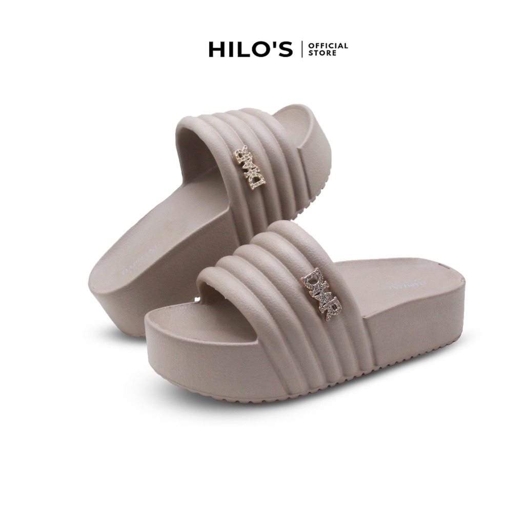 Sandal Wanita Slip On Wedges Elegan Karet Premium Kue Lucu Pita Melengkung