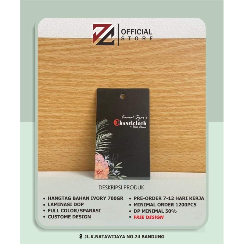

HANGTAG BAHAN IVORY 700GR - CUSTOME DESIGN - LAMINASI DOP - FULL COLOUR/SPARASI 1200 PCS FREE DESAIN