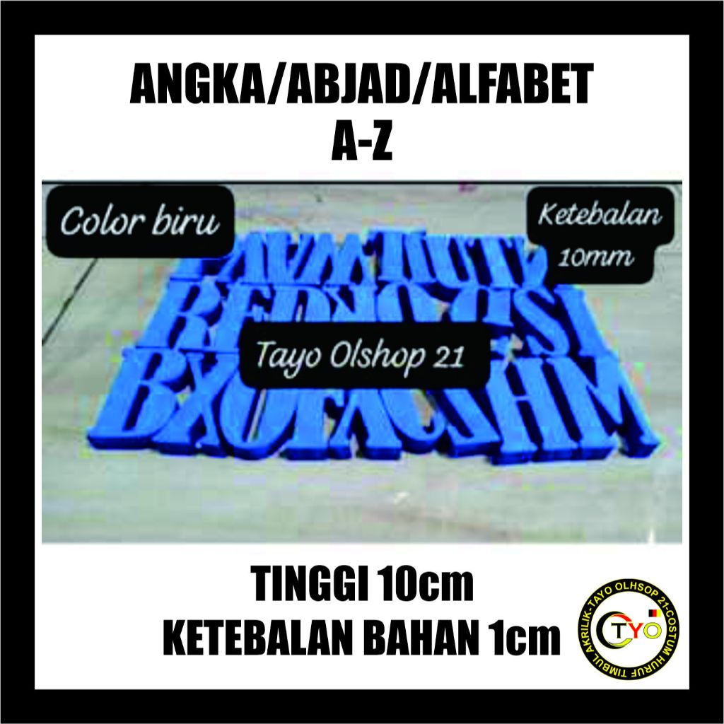 

Angka/Huruf Papan Bunga Timbul Abjad A-Z Tinggi 10cm Bahan Spons Eva Ati Tebal 1cm