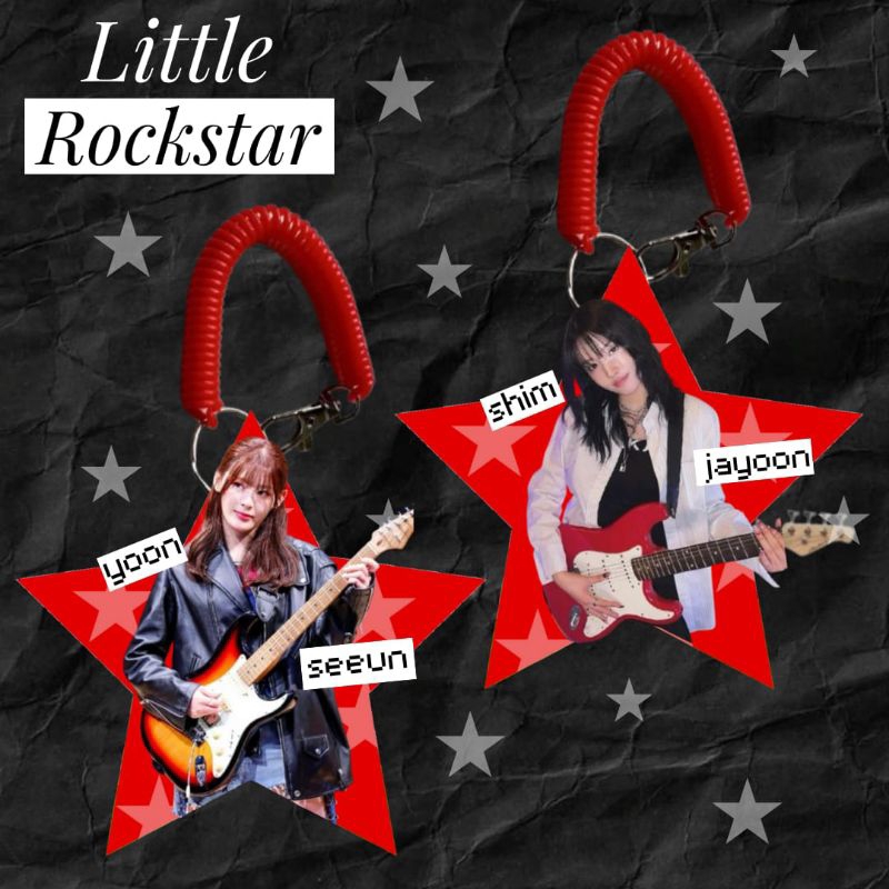[PRE-ORDER] LITTLE ROCKSTAR STAYC KEYCHAIN ACRYLIC GANTUNGAN KUNCI AKRILIK KPOP KPOPERS YOON ISA J S