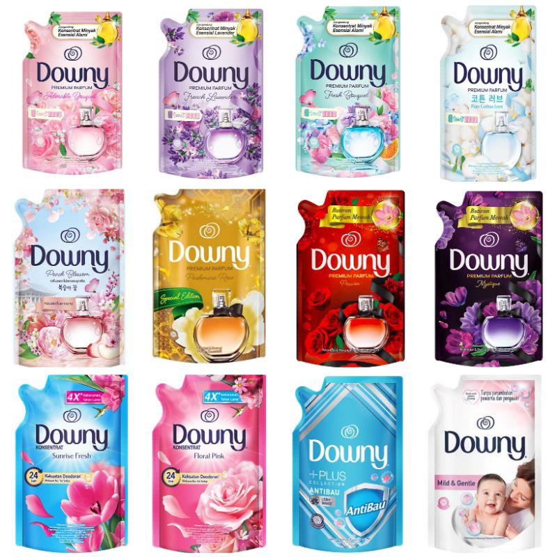 Downy Pelembut & Pewangi Pakaian Parfum Mystique Passion anti kusut apek bau baby pink ori