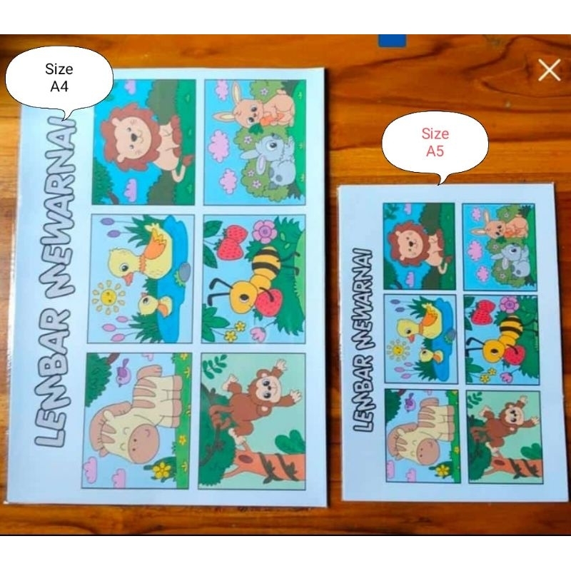 

Lembar Mewarnai Anak A4/A5 Untuk Anak TK/SD Tema Hewan