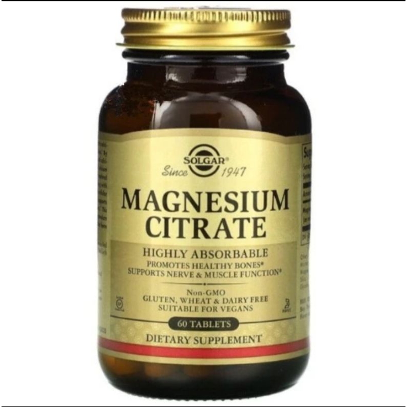 solgar magnesium citrate highly absorbable 60 tablet.