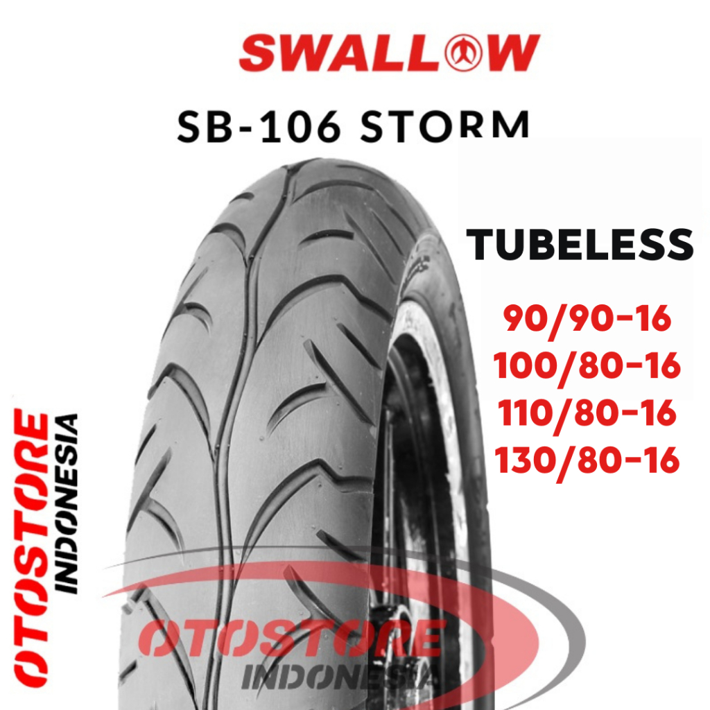 BAN MOTOR RING 16 SWALLOW STORM SP SB-106 TUBLES 90/90 100/80 110/80 130/80 TL| SKYWAVE