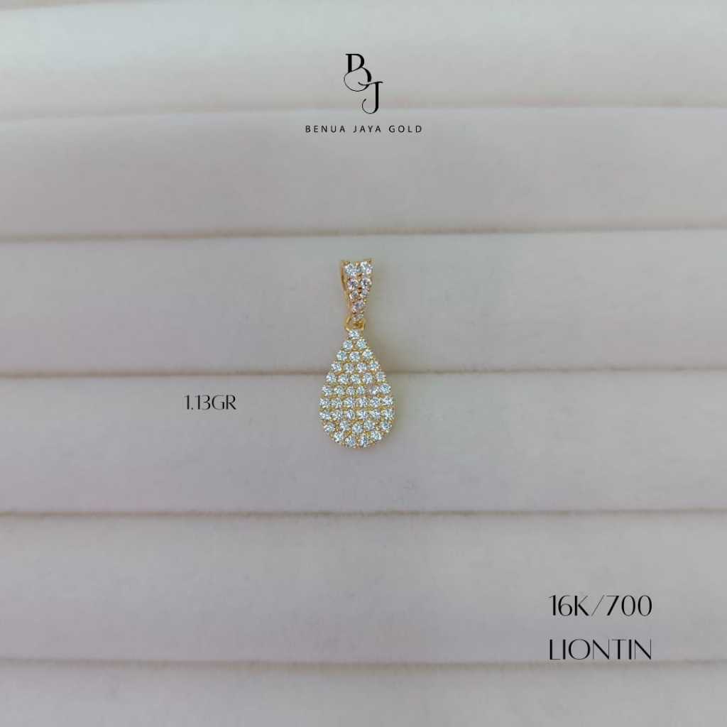 Liontin Teardrop Diamond Look Emas 16K/700