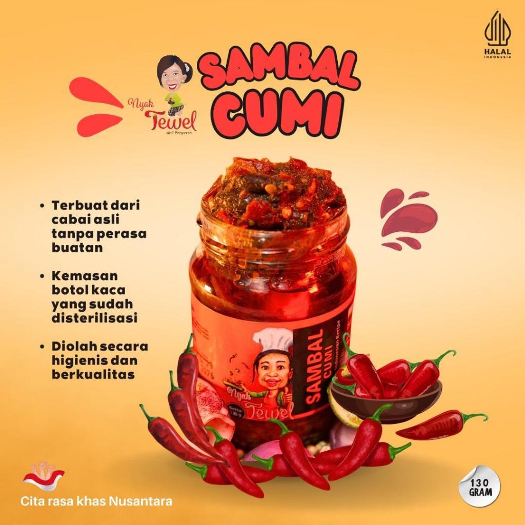 

NYAH TEWEL - Sambal Baby Cumi 130 Gr Sambal Khas Nusantara Indonesia