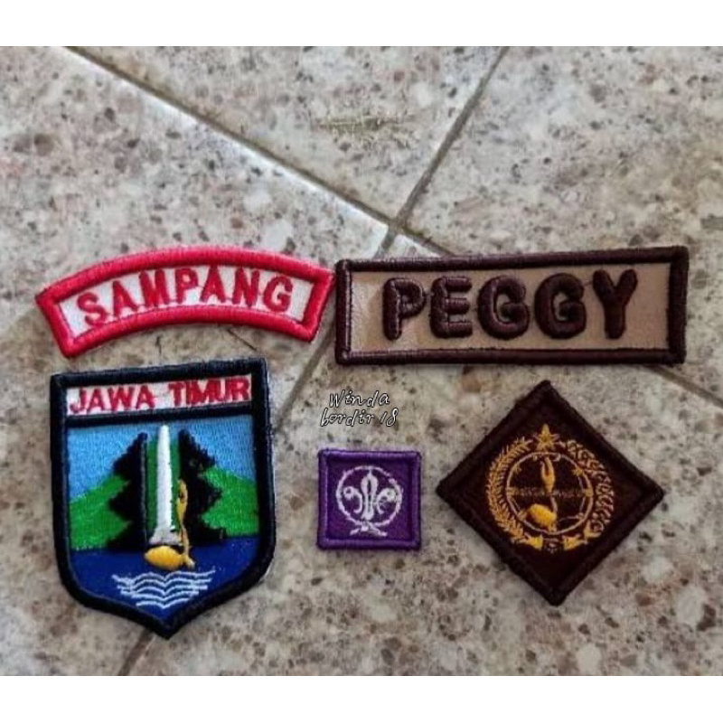badge pramuka bordir timbul