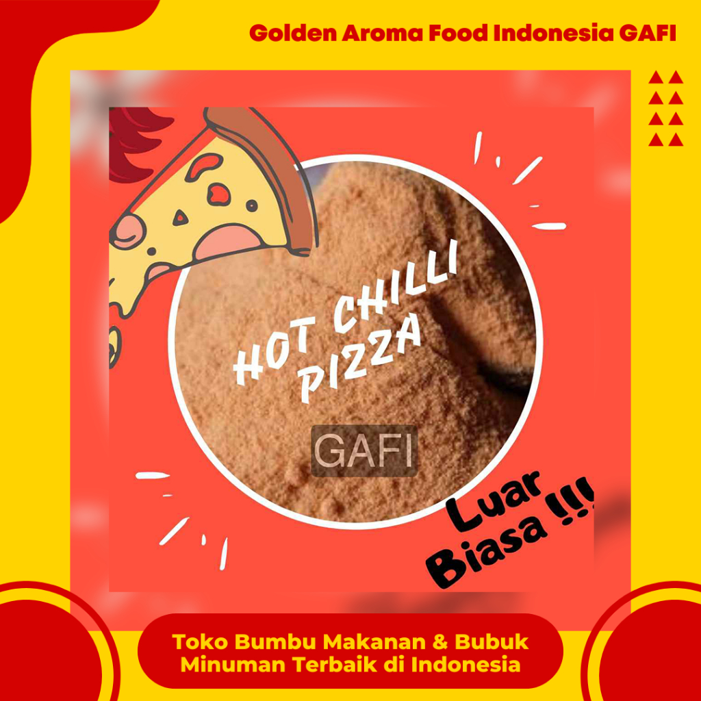 

GAFI Food Bumbu Tabur Rasa Pizza Pedas 1 kg Enak Murah Lezat Gurih Halal, Hot Chilli Pizza Flavour Seasoning Powder 1 kg